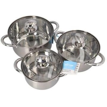 danny home DH12-3 Non-Stick Coated Stainless Steel Cookware Set  (6 - Piece)