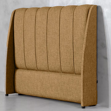 Damira Upholstered Wingback Headboard Three Quarter Monaco-Choc Fudge