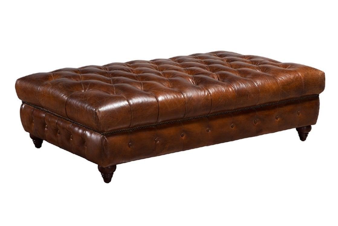 Figure It Out Euro Bonded Leather Tufted Cocktail Ottoman