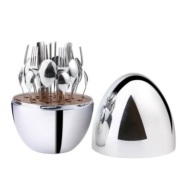 Easter Eggs 24 pieces Stainless Steel Cutlery Set Silver