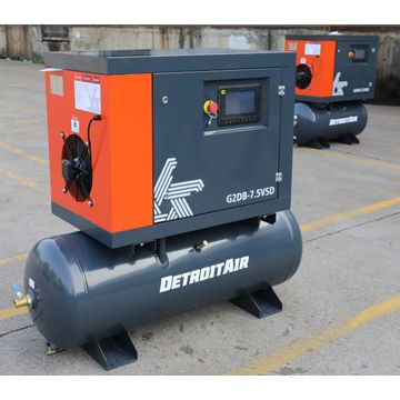 Air Compressor DETROIT Rotary Screw 7.5Hp (5.5kw) 220V Energy Saving Variable Speed Drive