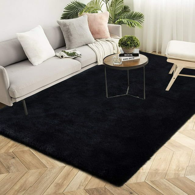 Nu Dekor - Faux Rabbit Fur Carpet - 160 x 230cm - Black