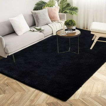 Nu Dekor - Faux Rabbit Fur Carpet - 150 x 200cm - Black