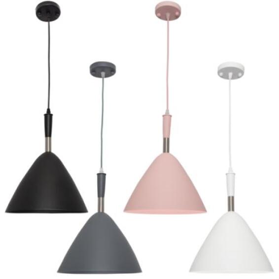 pendant light metal cone grey chrome