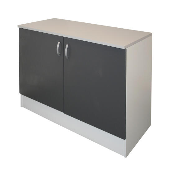 Kitchen Base Cupboard Kit 2 Door Sprint Grey L120Cmxh87Cmxd60Cm