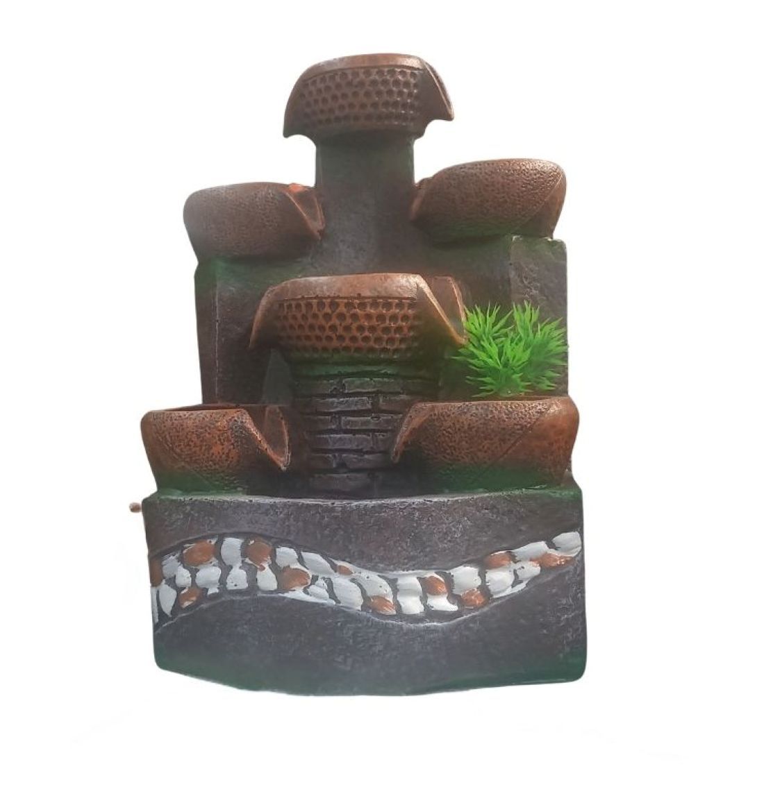 Rustic Cascading Water Fountain with Wooden Barrel Design, Indoor/Outdoor Garden Decor