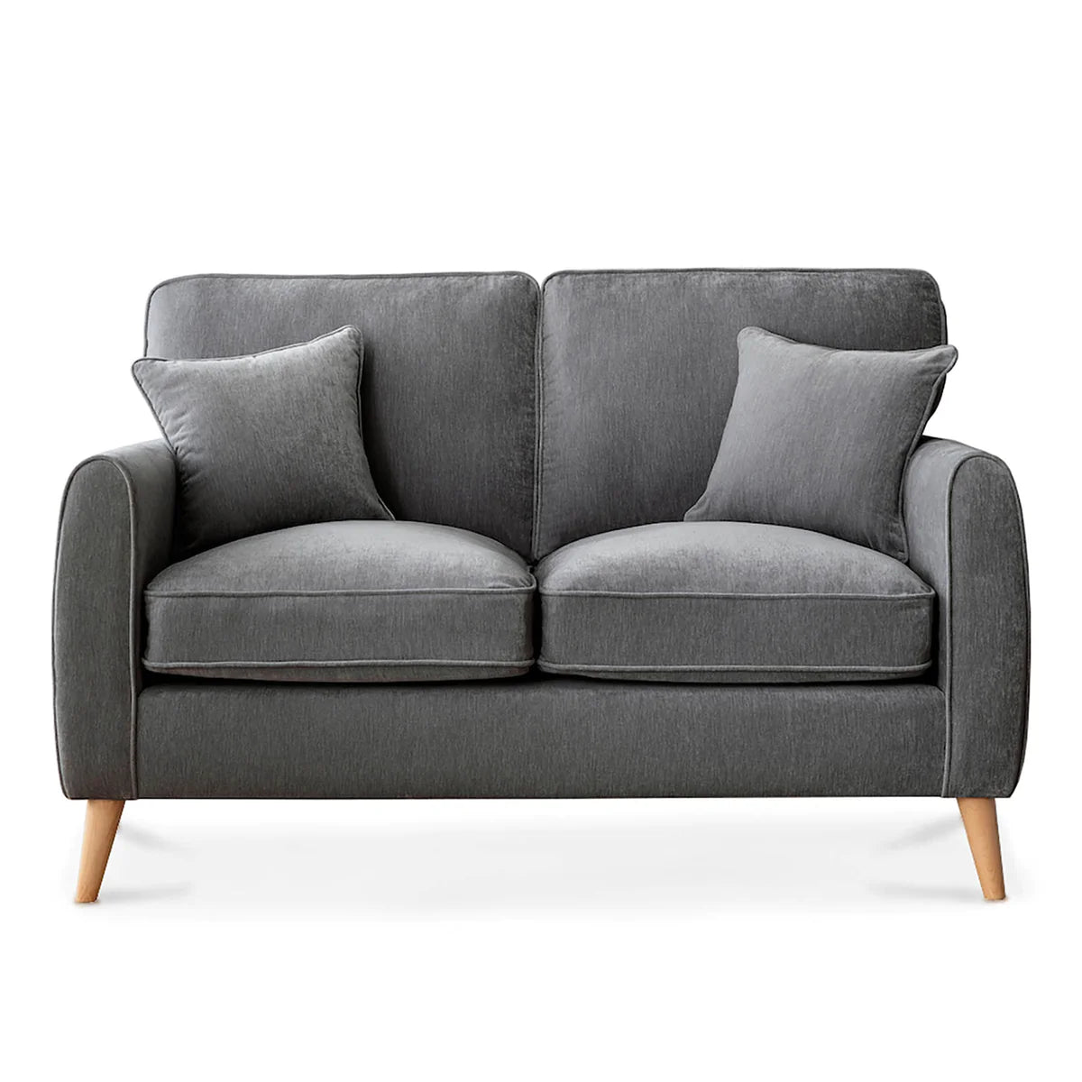 Amy Velvet 2 Seater Sofa /Couch - Dark Grey
