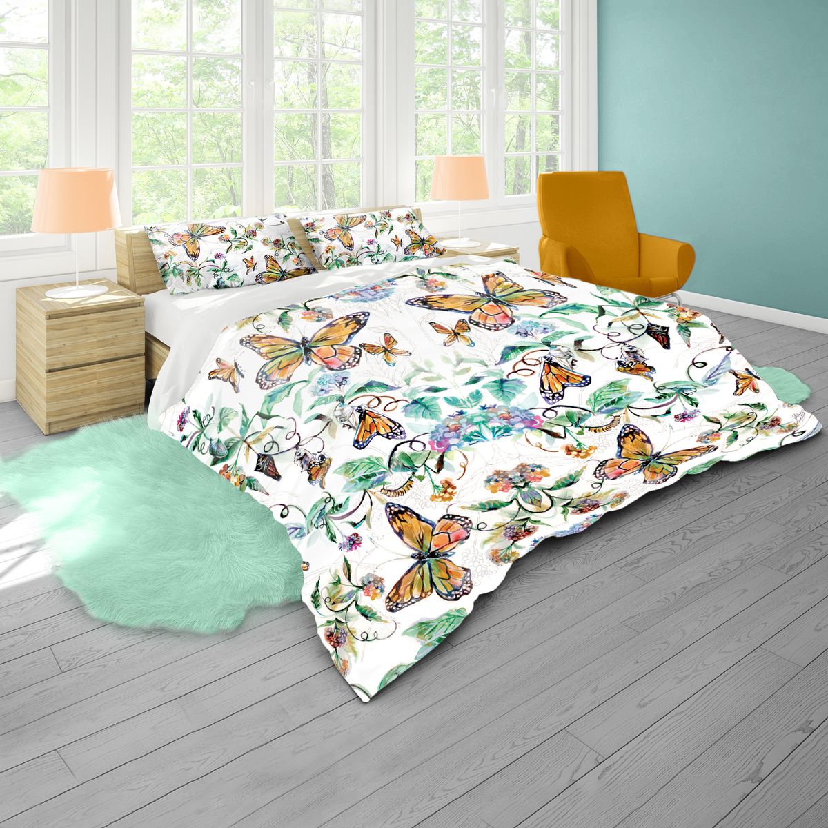 Butterfly Garden By Kristin Van Lieshout Duvet Cover Set Queen | LEROY ...