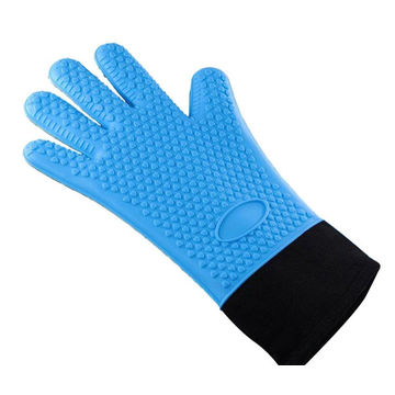 Silicone Kitchen Oven Glove/Mitt Heat Resistant Non Slip Single Glove - Bright Blue