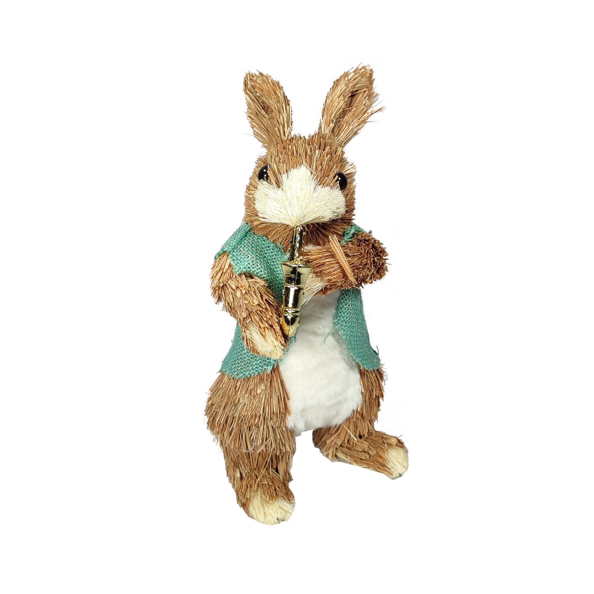 Grass Bunny Boy Playing A Saxophone 11X25Cm