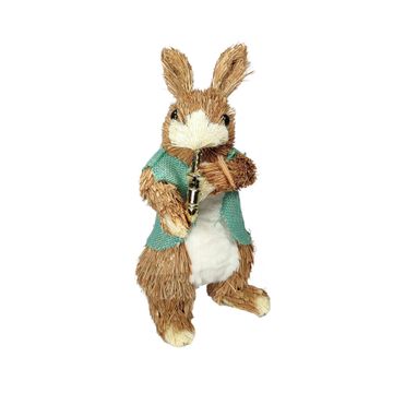 Grass Bunny Boy Playing A Saxophone 11X25Cm