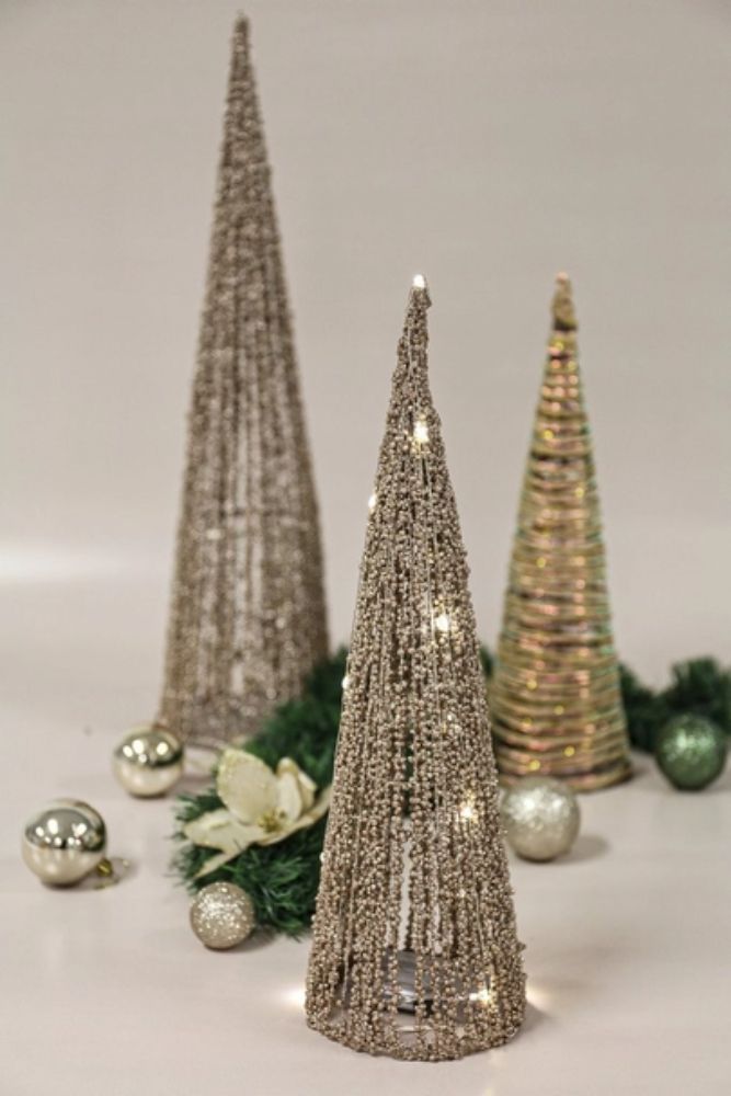 Cone LED Festive Tree – 60cm Warm White LED Christmas Cone Light Decoration