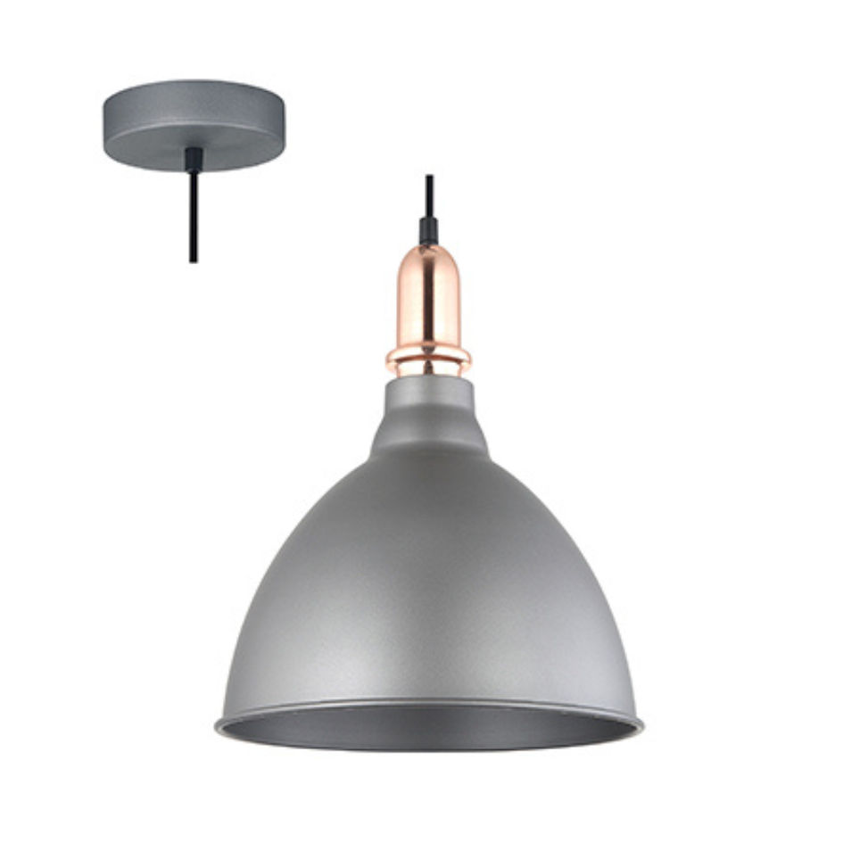 Metal Pendant 1 X E27 Grey+Copper Radiant Lighting