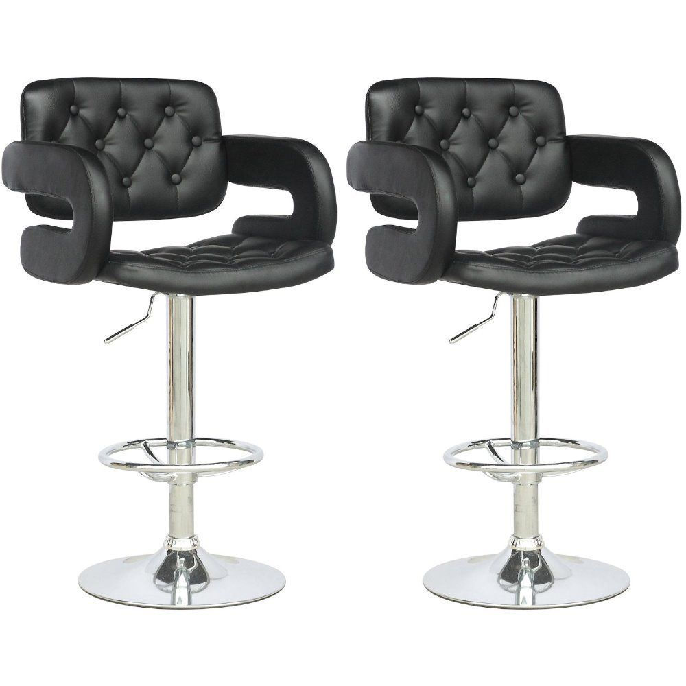 Bar Stools / Kitchen Counter Breakfast Chair/s- Black - 2 Pack