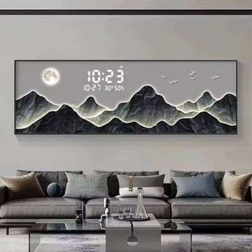 Modern Frameless LED Mirror with Digital Clock & Temp