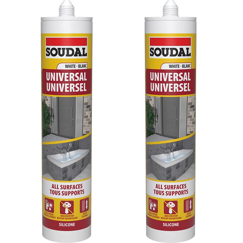 SOUDAL Universal Silicone Sealant White 270ML ( 2 Pack )