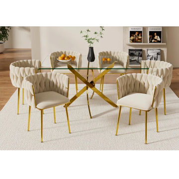 IG Furn - Opal 7pc Dining set with rectangular glass table