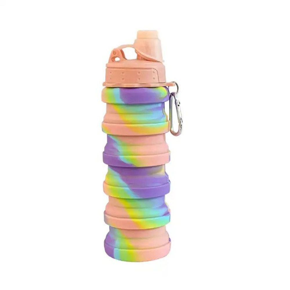 EcoBottle- BPA-Free Expandable Water Bottle,Silicone,500ml/225ml - PINK