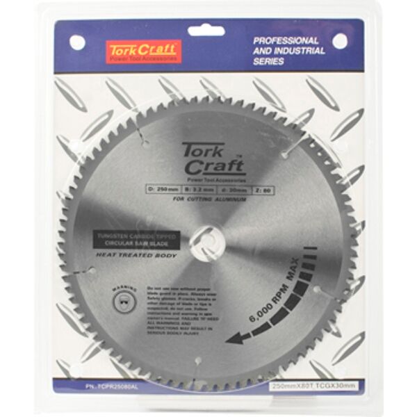 Blade Tct 250 X 80T 30Mm Alum Tcg Negative Profesional Industrial