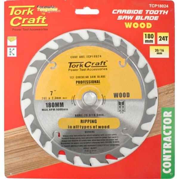 Blade Contractor 180 X 24T 20/16 Circular Saw Tct