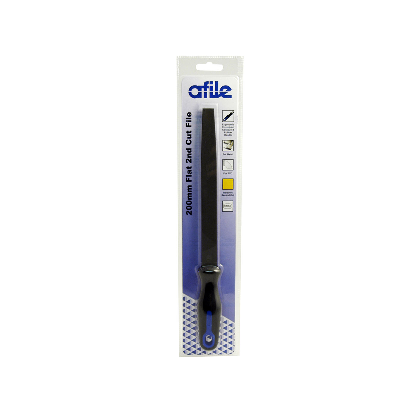 Afile - Flat 2nd Cut File - Handled - 200mm - 2 Pack