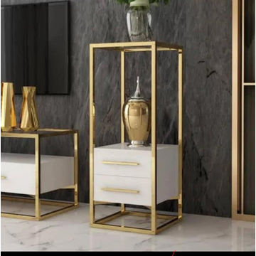 EFURN- Lucy Tall Side Table/Pedestal  White