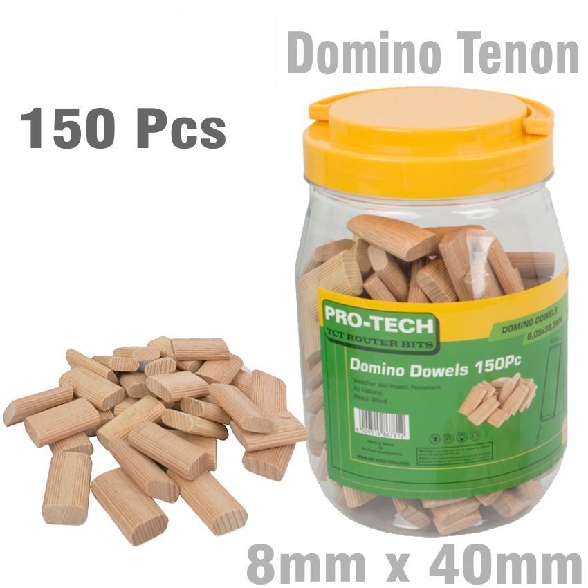 Domino Tenon 8x40mm 150 Piece Jar Beech Wood