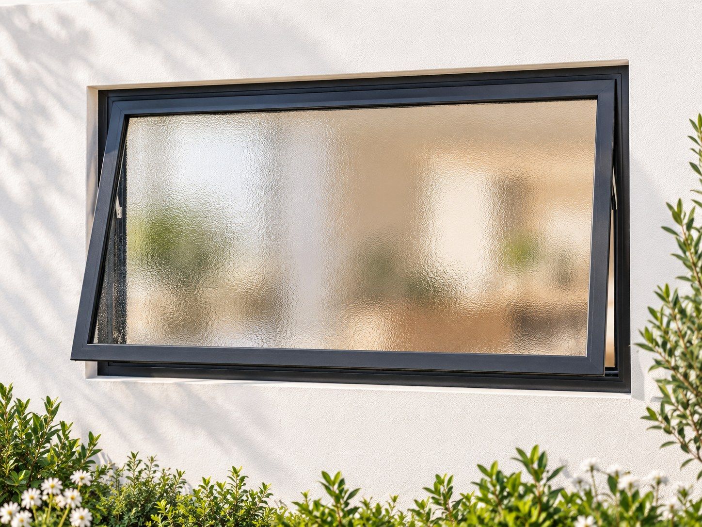 Kenzo Premium Top-Hung Aluminium Window - Charcoal, 900 600 mm, Single Opener, Obscure Safety Glass