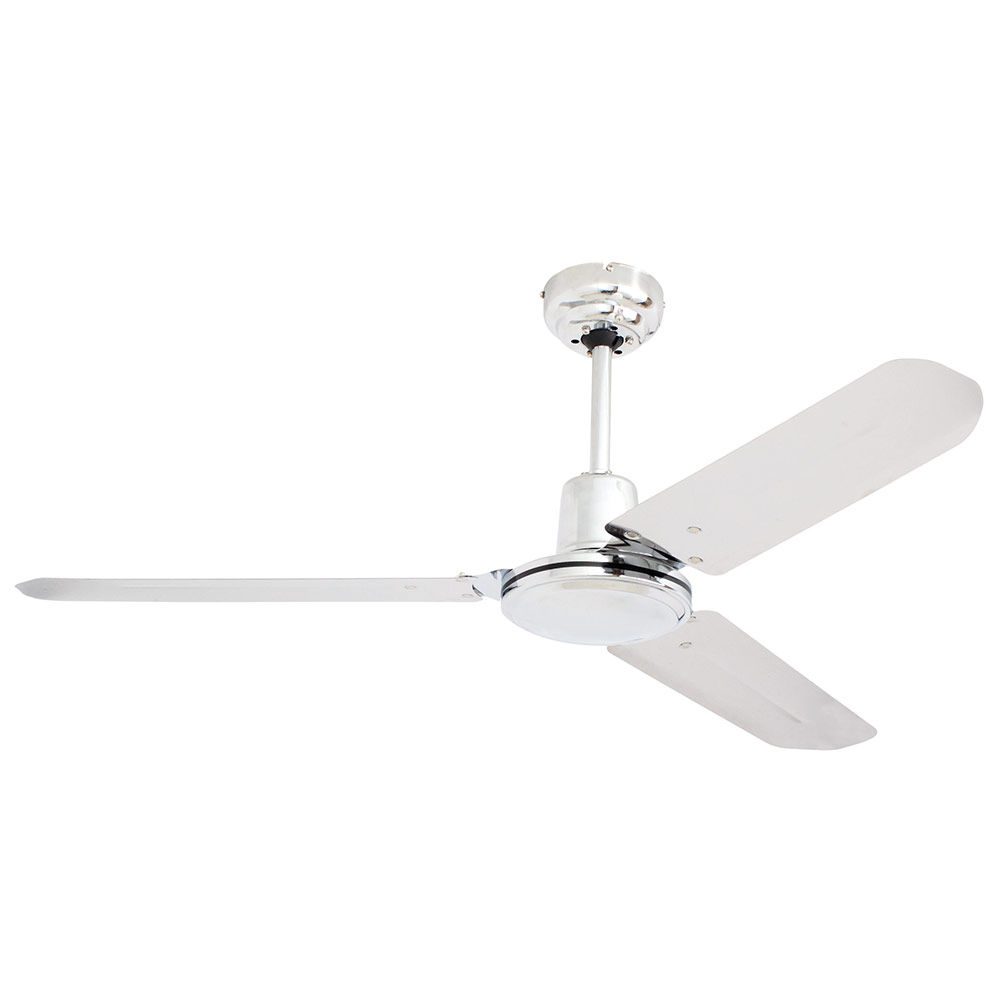 Eurolux Industrial Ceiling Fan 3 Blades Chrome
