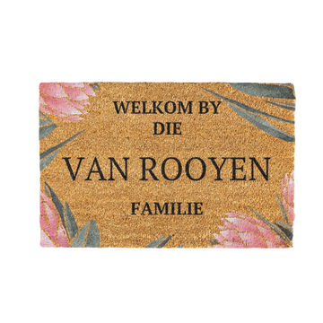 Van Rooyen Familie Naam Coir Doormat Design 700 x 400 mm