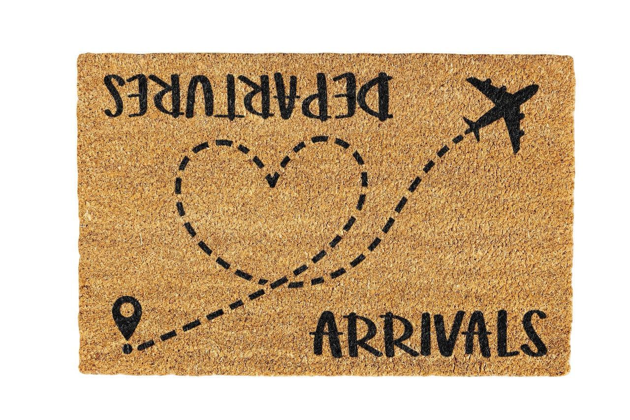 Departures Arrivals 2 Coir Doormat Design 700 x 400 mm