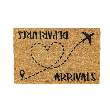 Departures Arrivals 2 Coir Doormat Design 700 x 400 mm