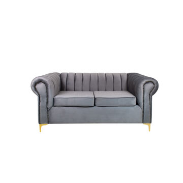 Latina 2 Seater Stripe Couch - Grey