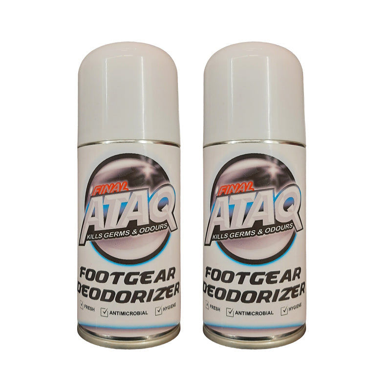 FINAL ATAQ Footgear Deodoriser Shoe Sanitiser Disinfectant Spray 125ml - 2 Pack