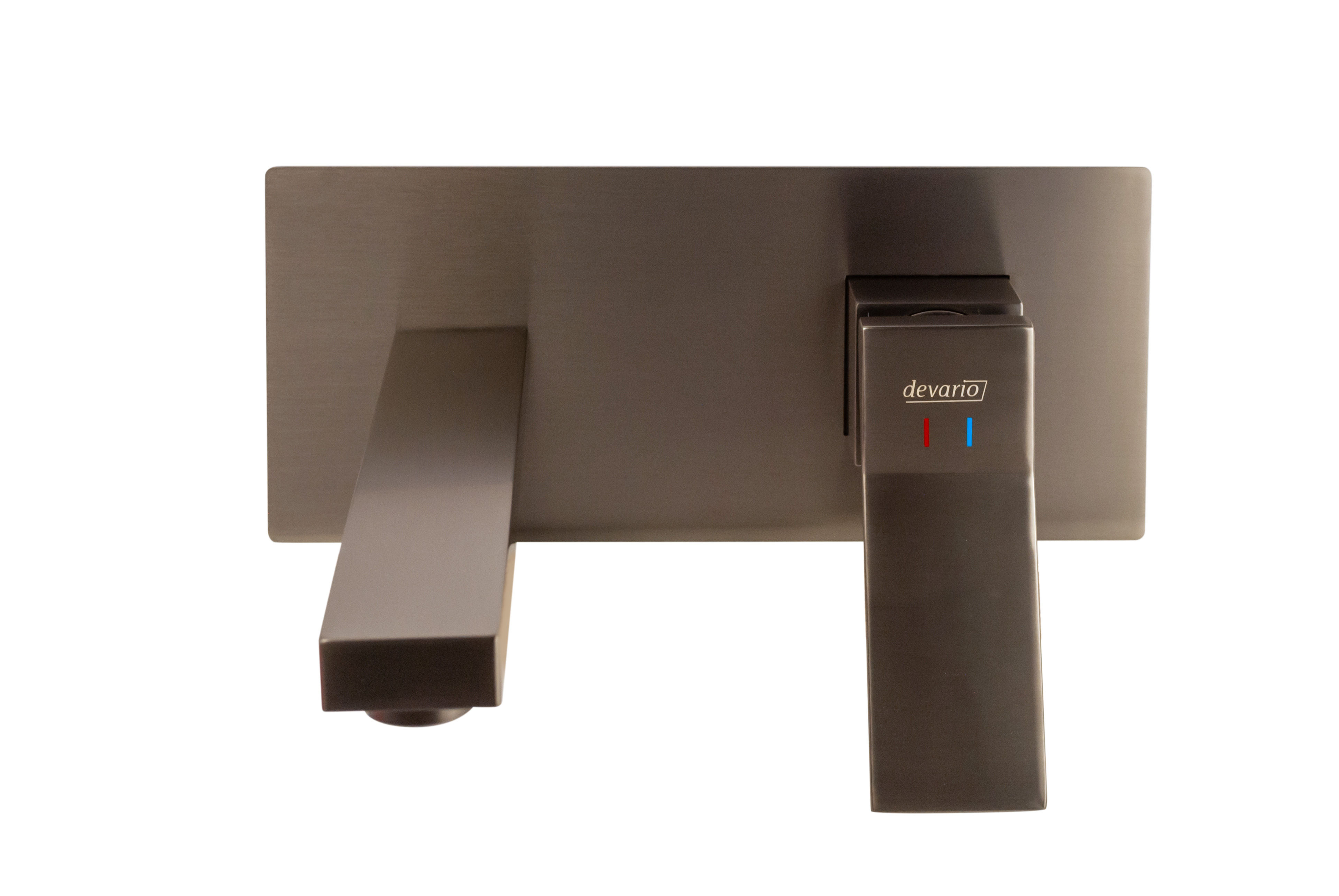 Milan Wall Basin Mixer With Spout Brass - Gun Metal Grey