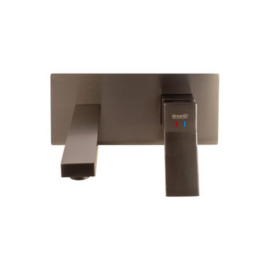 Milan Wall Basin Mixer With Spout Brass - Gun Metal Grey