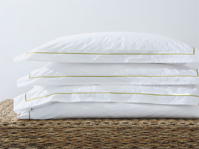 Rey's Fine Linen - Egyptian Collection - Oxford Satin Stitch Pillow Cover - Olive Green - Continental (30 Sets)