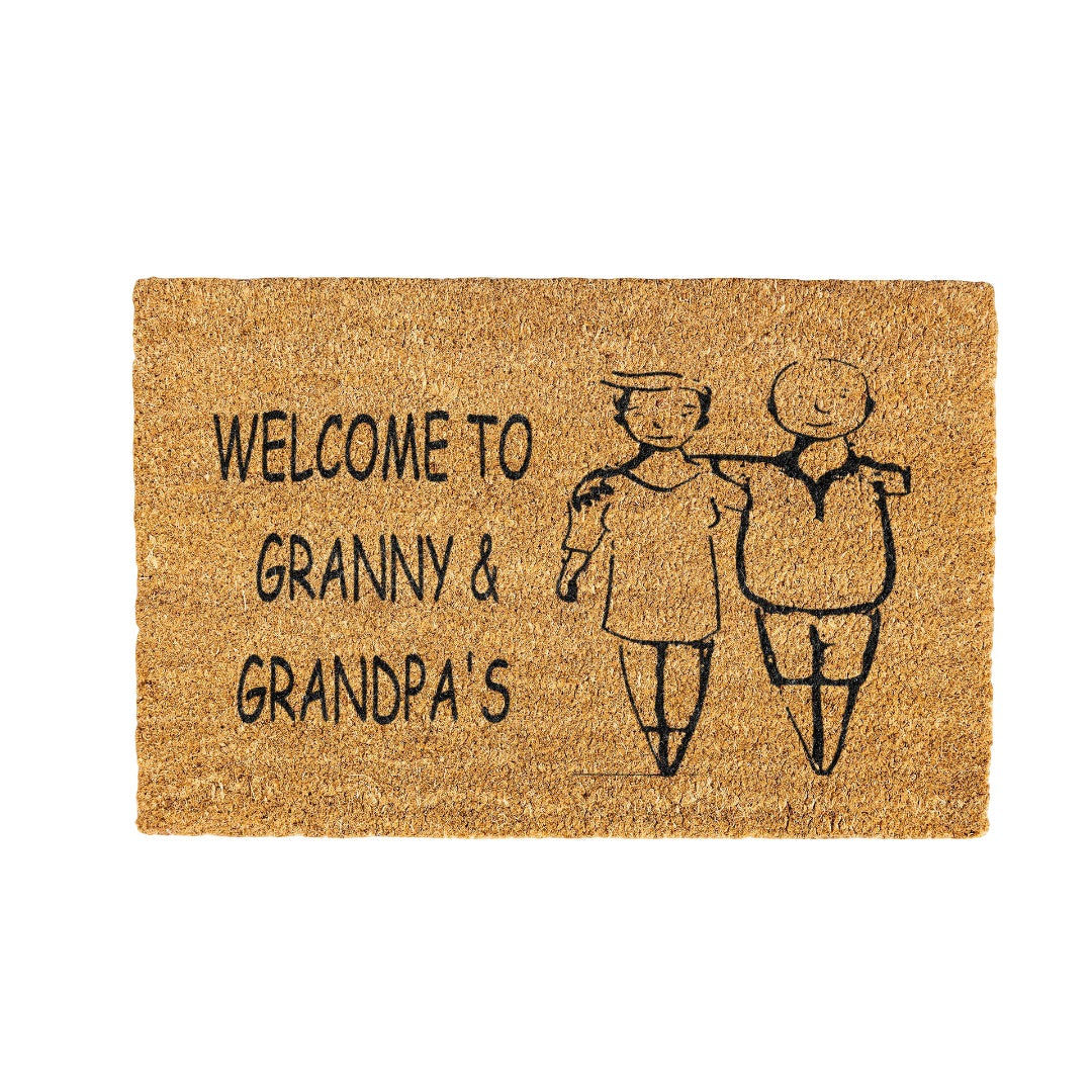 Nanna and Granpa Coir Doormat Design 700 x 400 mm