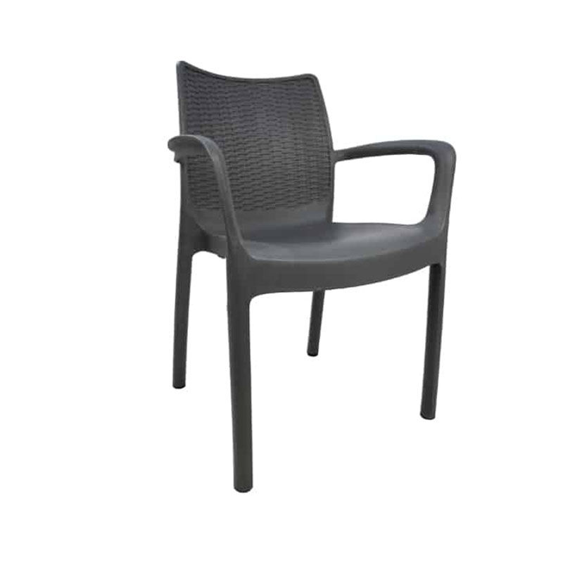 Vividitto - Evita Cafe Chair with Arms - Graphite
