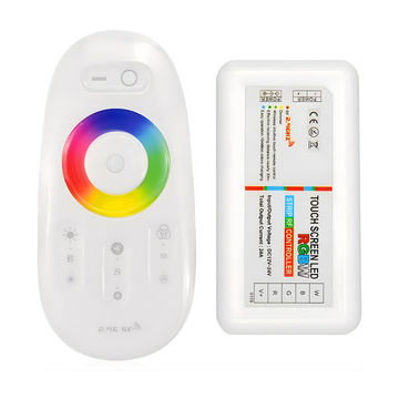 Touch Screen RGB/RGBW LED Strip Controller 2.4G RF Wireless Remote DC 12–24V (4 Channel, 30m Range)