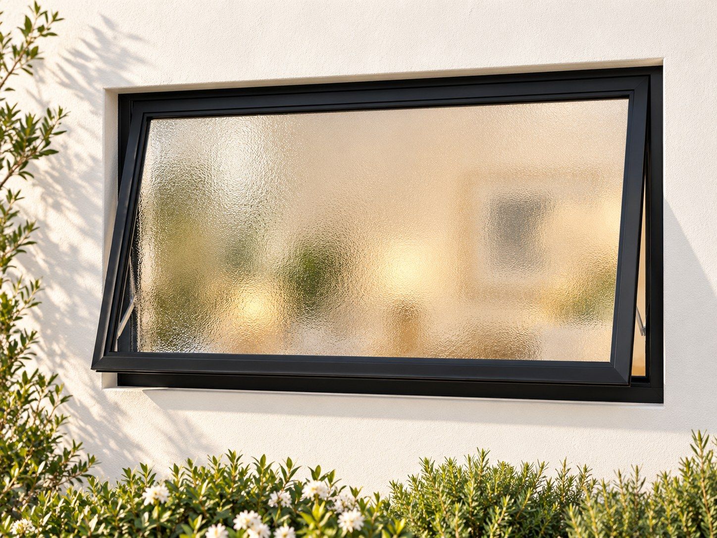 Kenzo Premium Top-Hung Aluminium Window - Black, 900 600 mm, Single Opener, Obscure Safety Glass