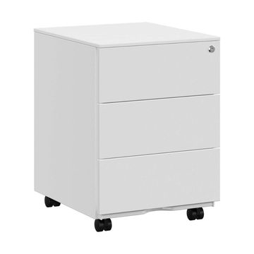 Songmics Rolling Filing Storage Cabinet with 3 Drawers, White