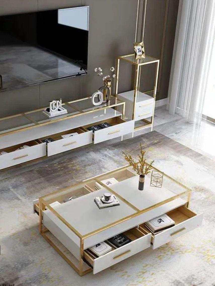 EFURN- Lucy TV stand & Coffee Table White