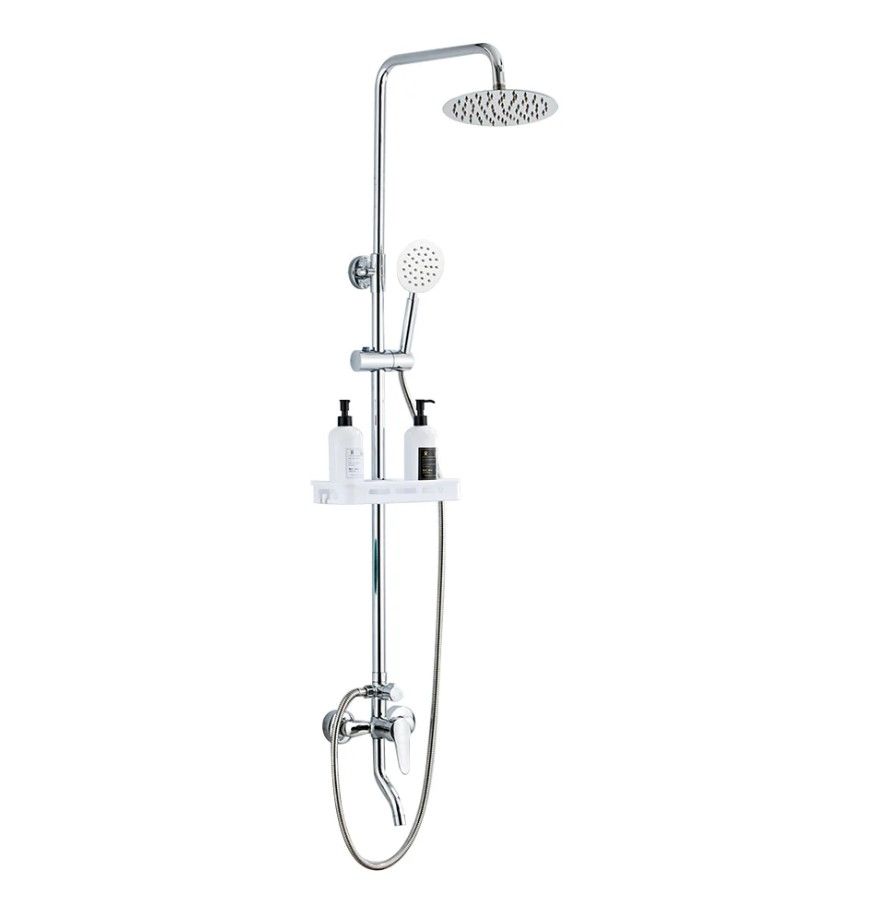 Three Function Bathroom Chrome Shower Faucet Set_1817