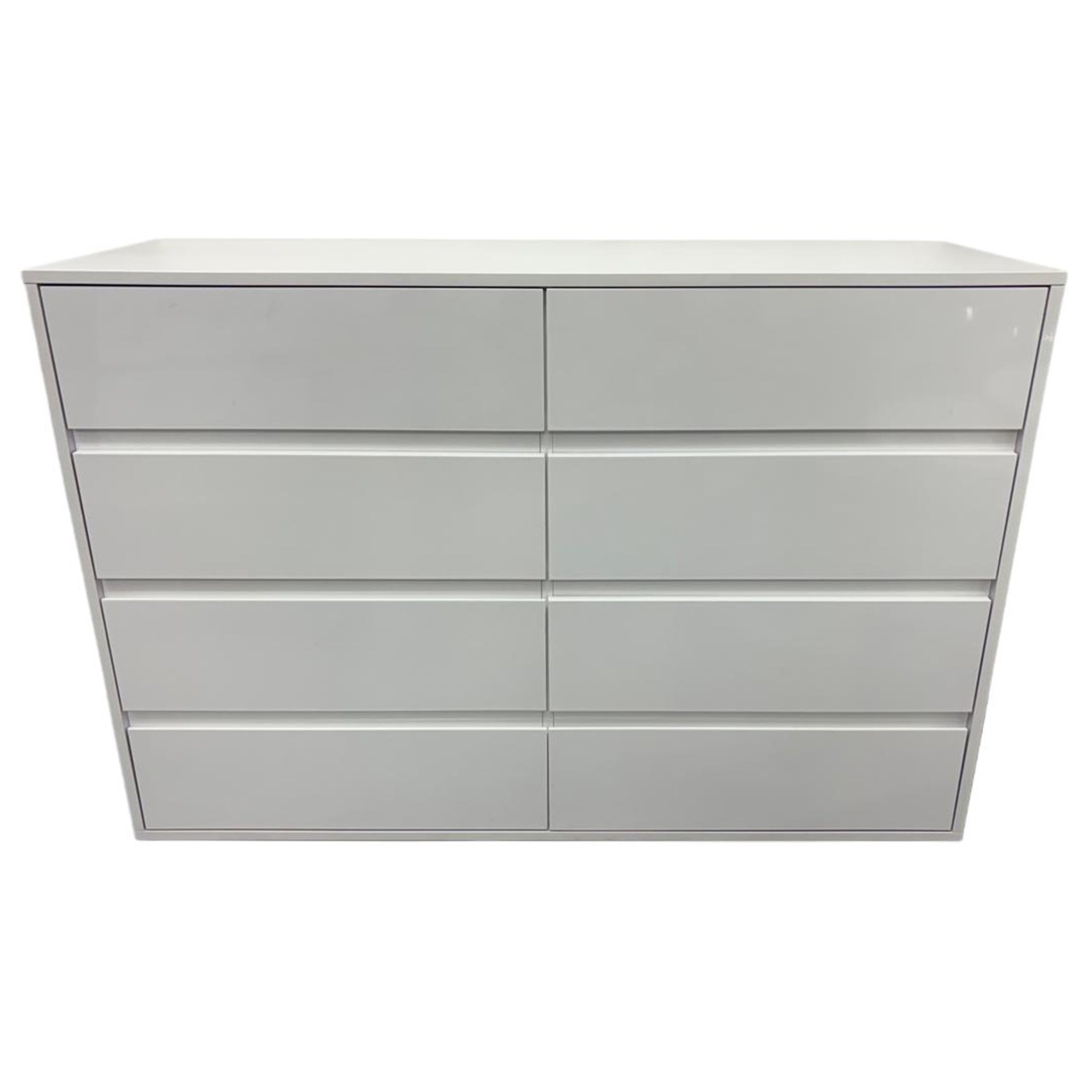 Madiega Furniture - Blisswood High Gloss 8 Drawer Wide Chest of Drawers