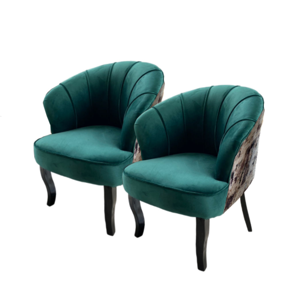 Turkish Inspired Velvet Chair - Emerald Green