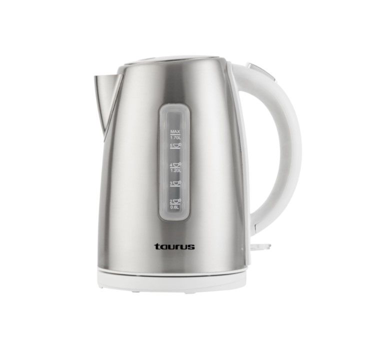 Taurus Kettle 360 Degree Cordless Stainless Steel With White Trim 1.7L 2200W