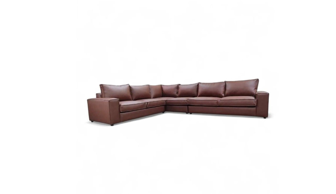 Amsterdam Leather Couch Brown Left Sided