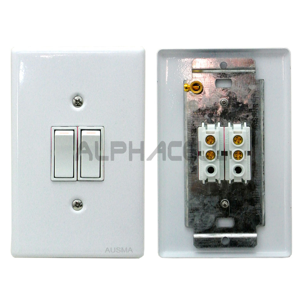 LIGHT WALL SWITCH STEEL COVER(white) 2 LEVER