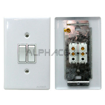 LIGHT WALL SWITCH STEEL COVER(white) 2 LEVER